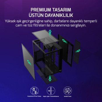 GAMEPOWER WARCRY TOPGLASS 4X ARGB FAN GAMING KASA 650W 